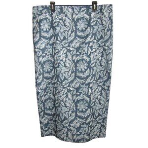 RipSkirt Hawaii Skirt Size XXL Blue Floral Leaf 35 In Length 4 Pockets